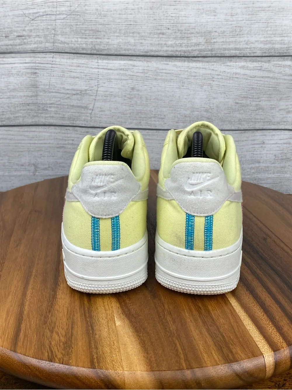 Nike Air Force 1 07 Low LX Stitched Canvas Life Lime Yellow Shoe Womens Size 8.5